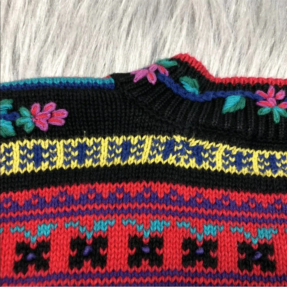 Vintage 90s Gap Girls Floral Textured Sweater